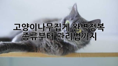 고양이나무집게 완벽정복🐱 종류부터 관리법까지 💯